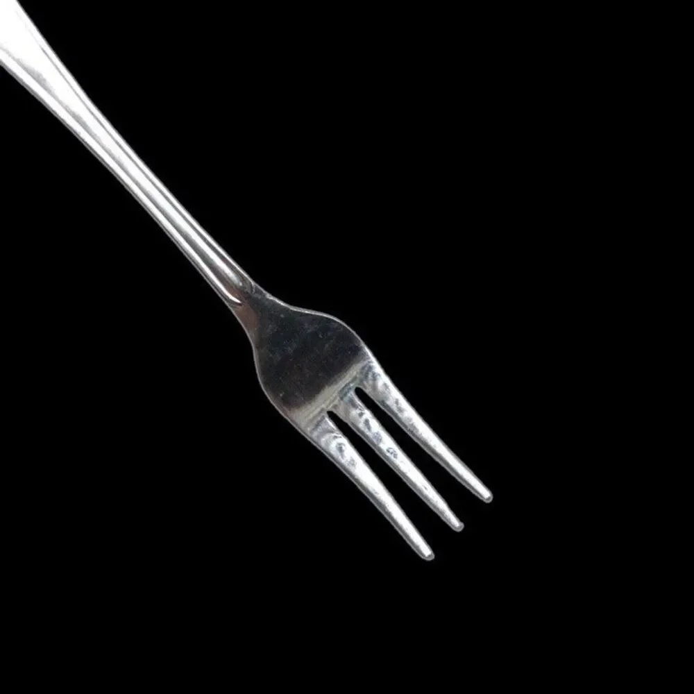 Stamped Stainless Steel Flatware Cocktail Seafood Fork-Japan-Vintage-Set of 9